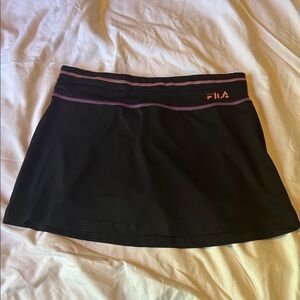 FILA Women's Black Mini Skirt with Pink Details